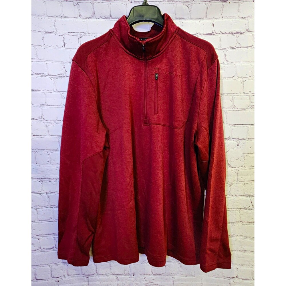 Spyder Half  Zip Tech Knit Pullover Mens XXL Red Mock Neck Long Sleeve Gait Knit